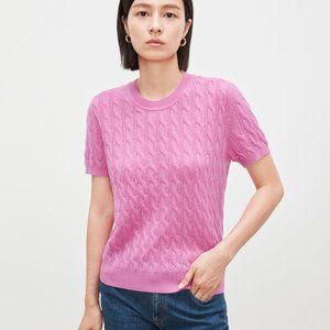 CHICJOC Women 100% Cashmere sweater in rose pink size 40